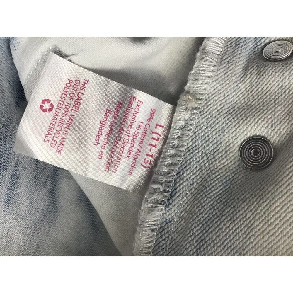 No Boundaries Jean Shortalls Size L(11-13) Blue Denim Juniors Tie Dye Juniors - Picture 5 of 12